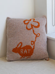 Rat Cushion (Reversible) - Orange & Beige