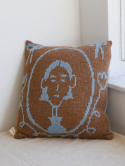 Folk Cushion (Reversible) - Blue & Brown