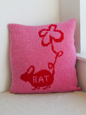 Rat Cushion (Reversible) - Pink & Red
