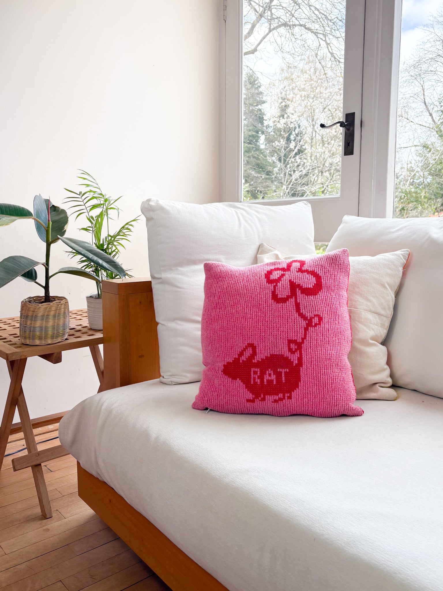 Rat Cushion (Reversible) - Pink & Red
