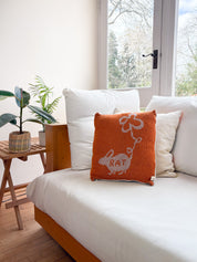 Rat Cushion (Reversible) - Orange & Beige