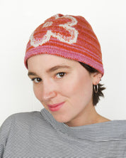 Daisy Beanie - Pink / Orange / White