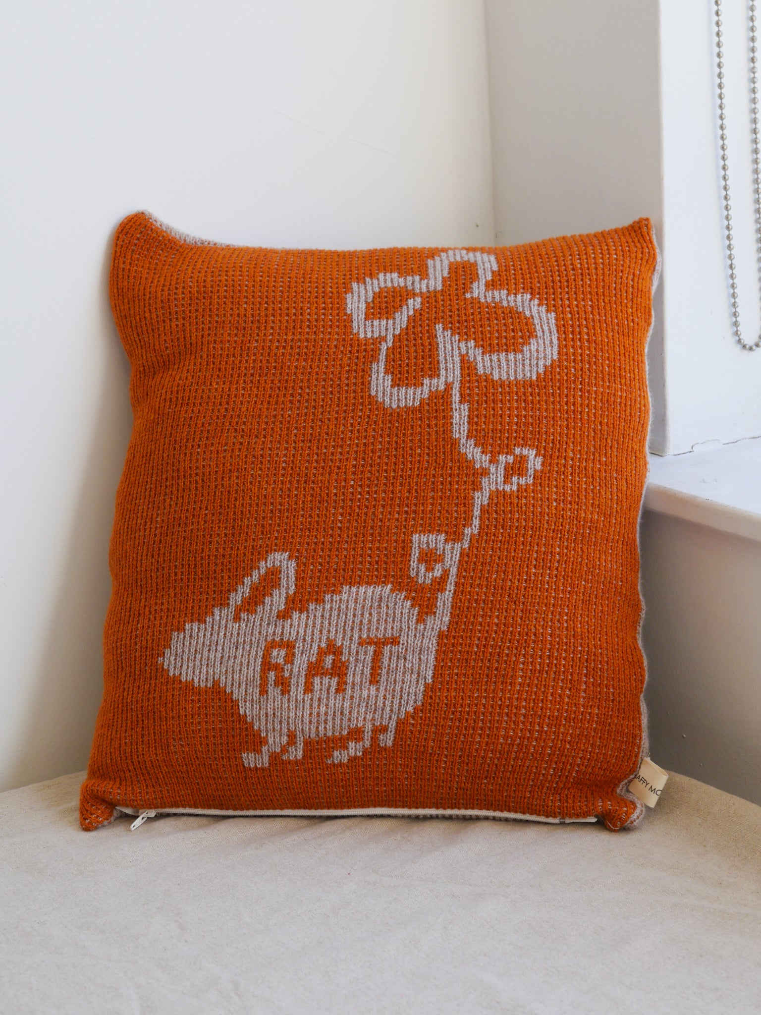 Rat Cushion (Reversible) - Orange & Beige