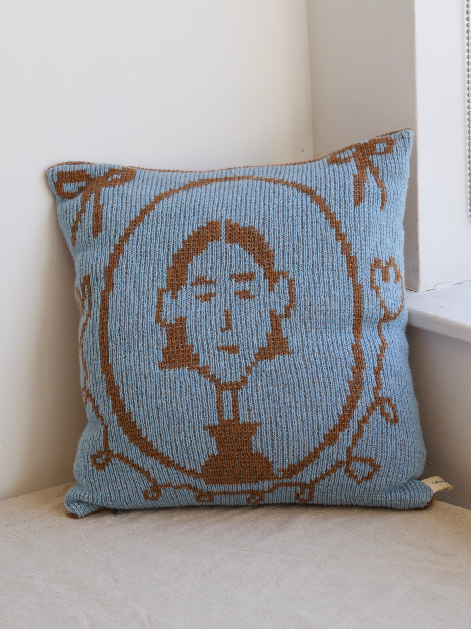 Folk Cushion (Reversible) - Blue & Brown