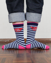 Fish & Chips Socks - Blue