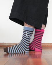 Daisy Socks - Blue & Pink