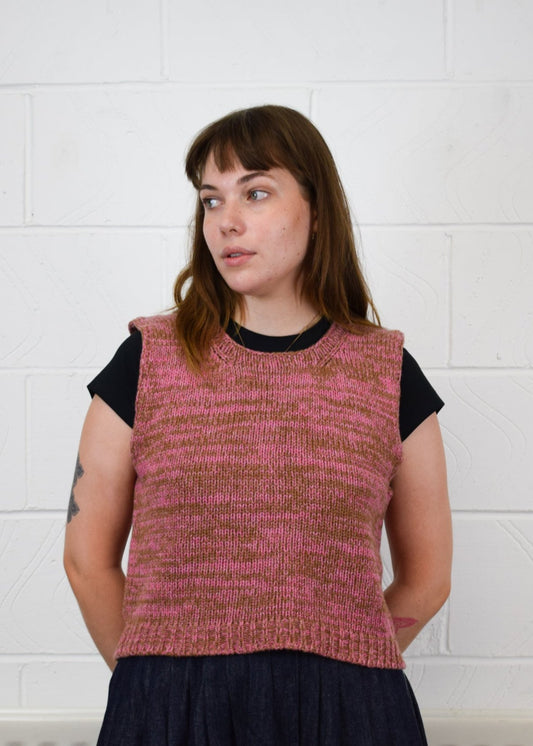 Chunky Marl Vest - Pink