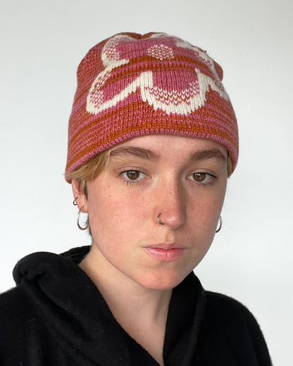 Daisy Beanie - Pink / Orange / White