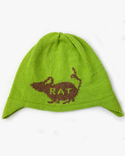 Rat Ear Flap Beanie - Green