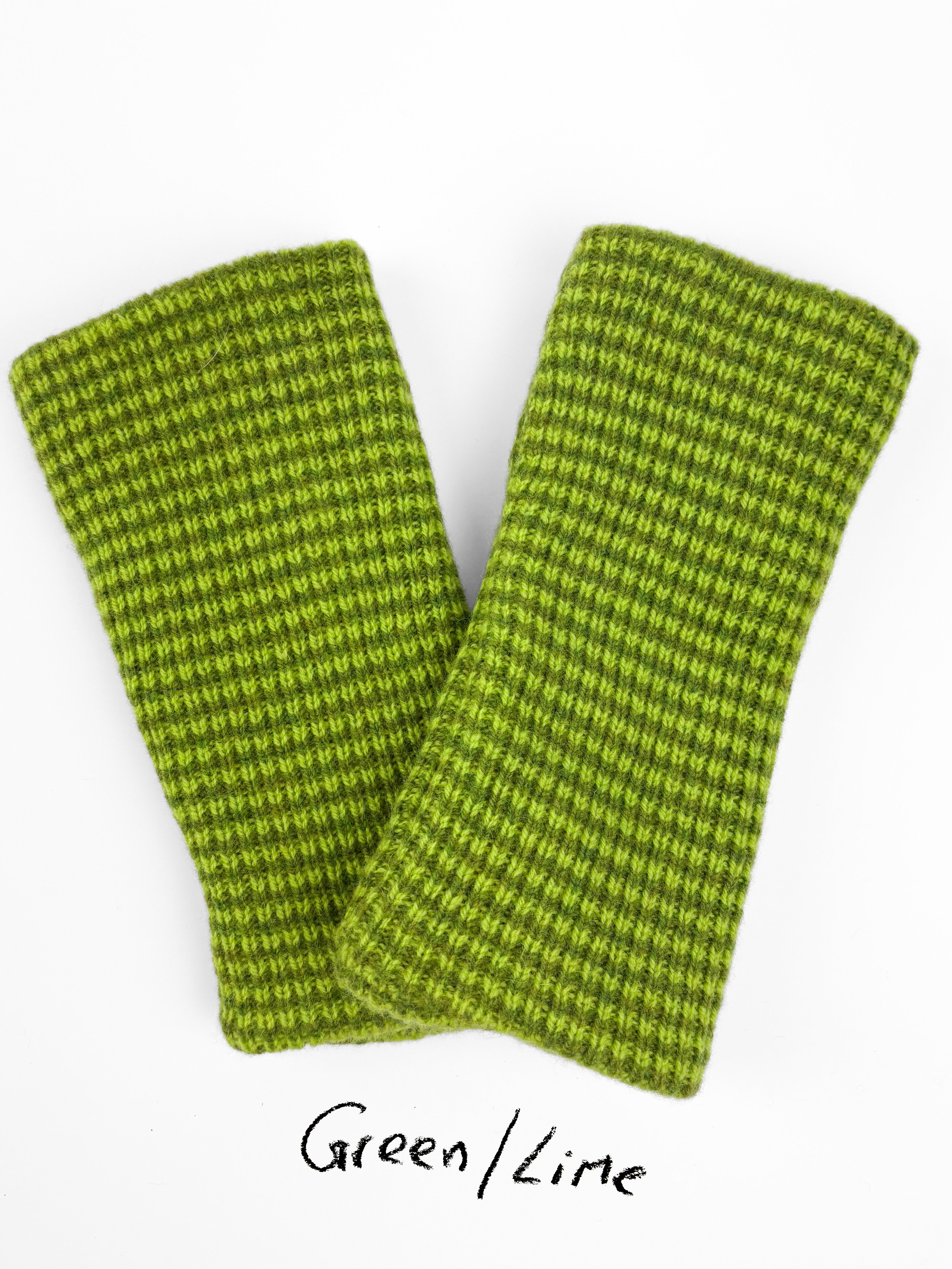 Matching Green & Lime Wrist Warmers