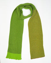 Green striped scarf on a white background