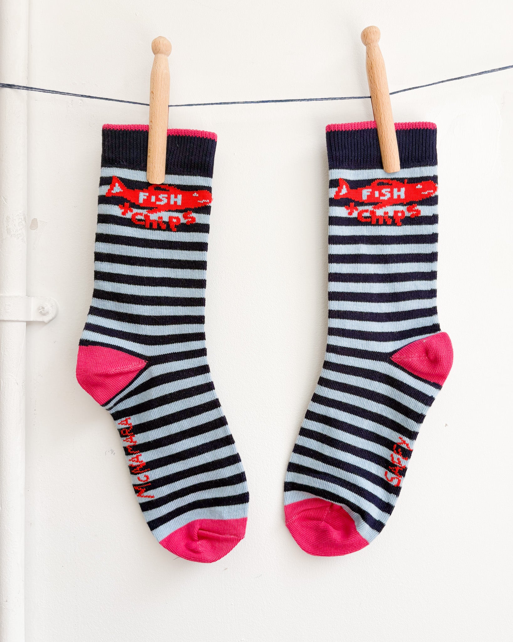 Fish & Chips Socks - Blue
