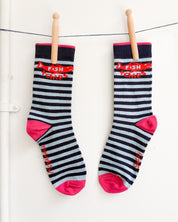 Fish & Chips Socks - Blue