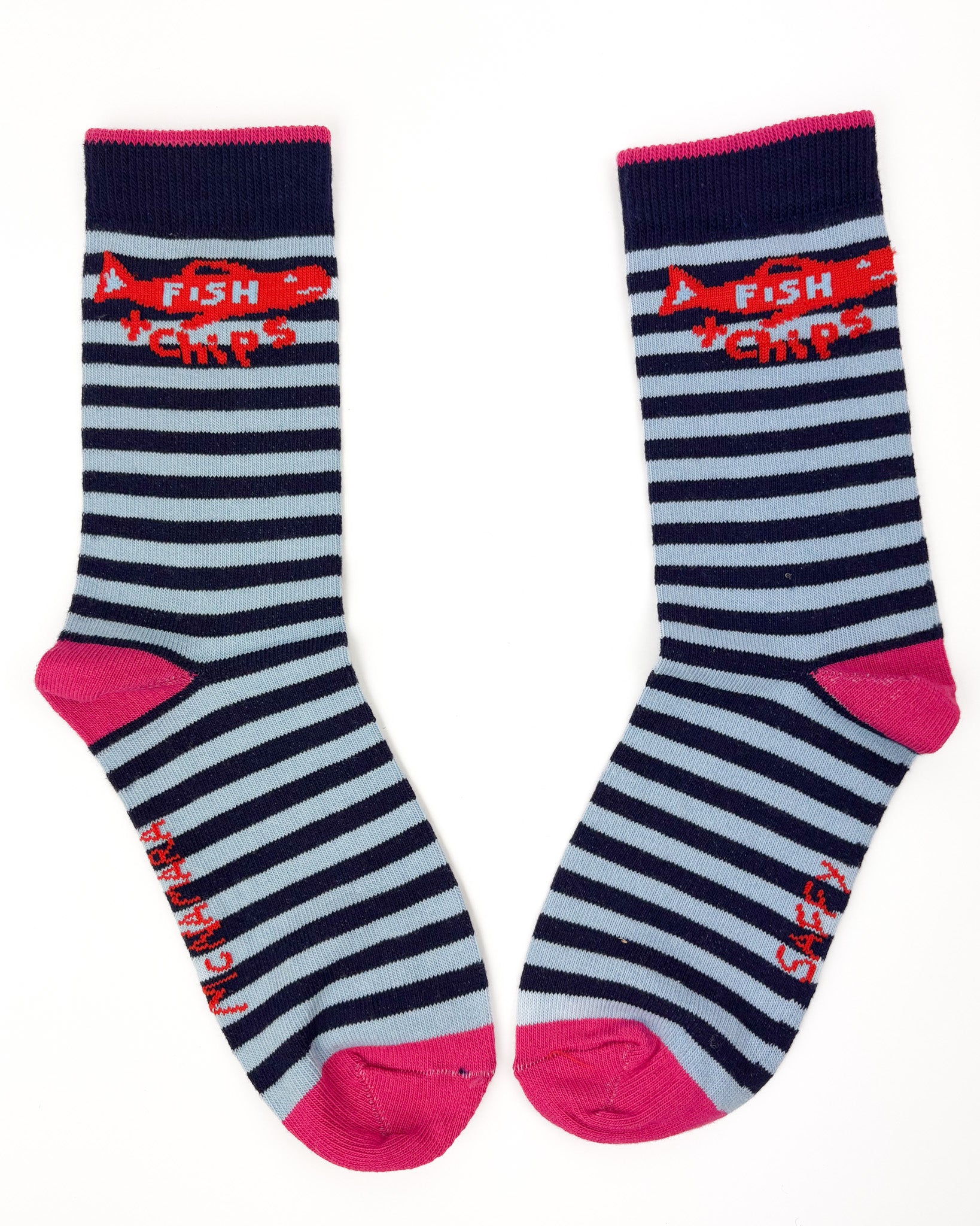 Fish & Chips Socks - Blue