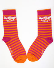 Fish & Chips Socks - Pink & Orange