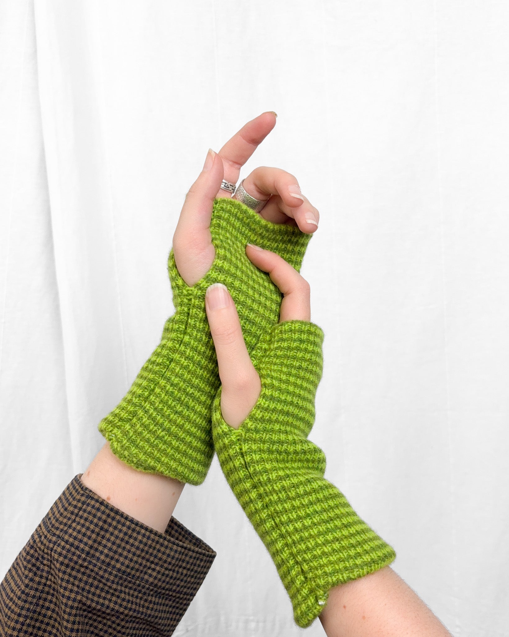 Matching Green & Lime Wrist Warmers