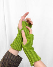 Matching Green & Lime Wrist Warmers