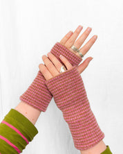 Matching Pink & Brown Wrist Warmers