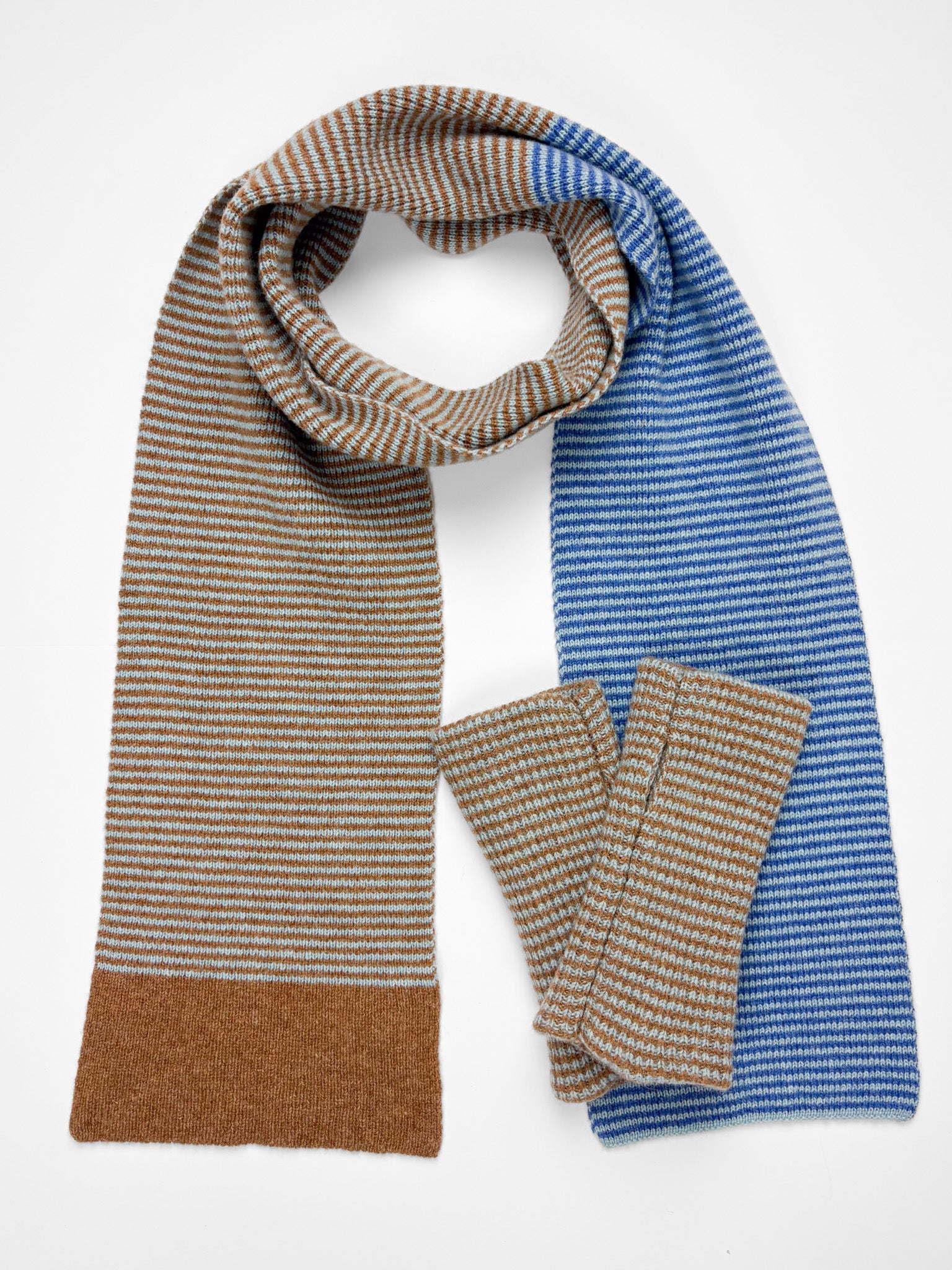 Scarf & Wrist Warmer Set - Blue
