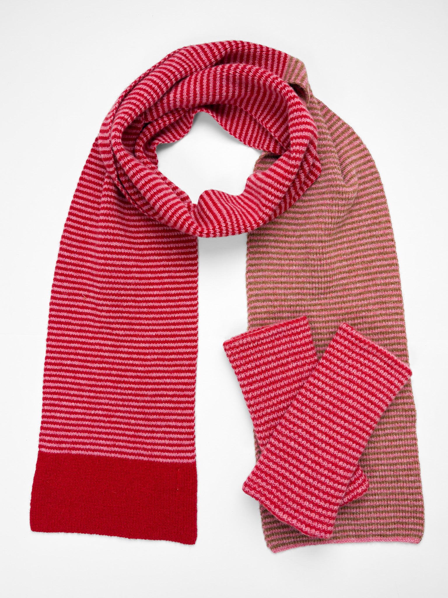 Scarf & Wrist Warmer Set - Pink
