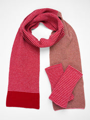 Scarf & Wrist Warmer Set - Pink