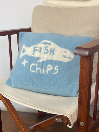 Fish & Chips Felted Cushion