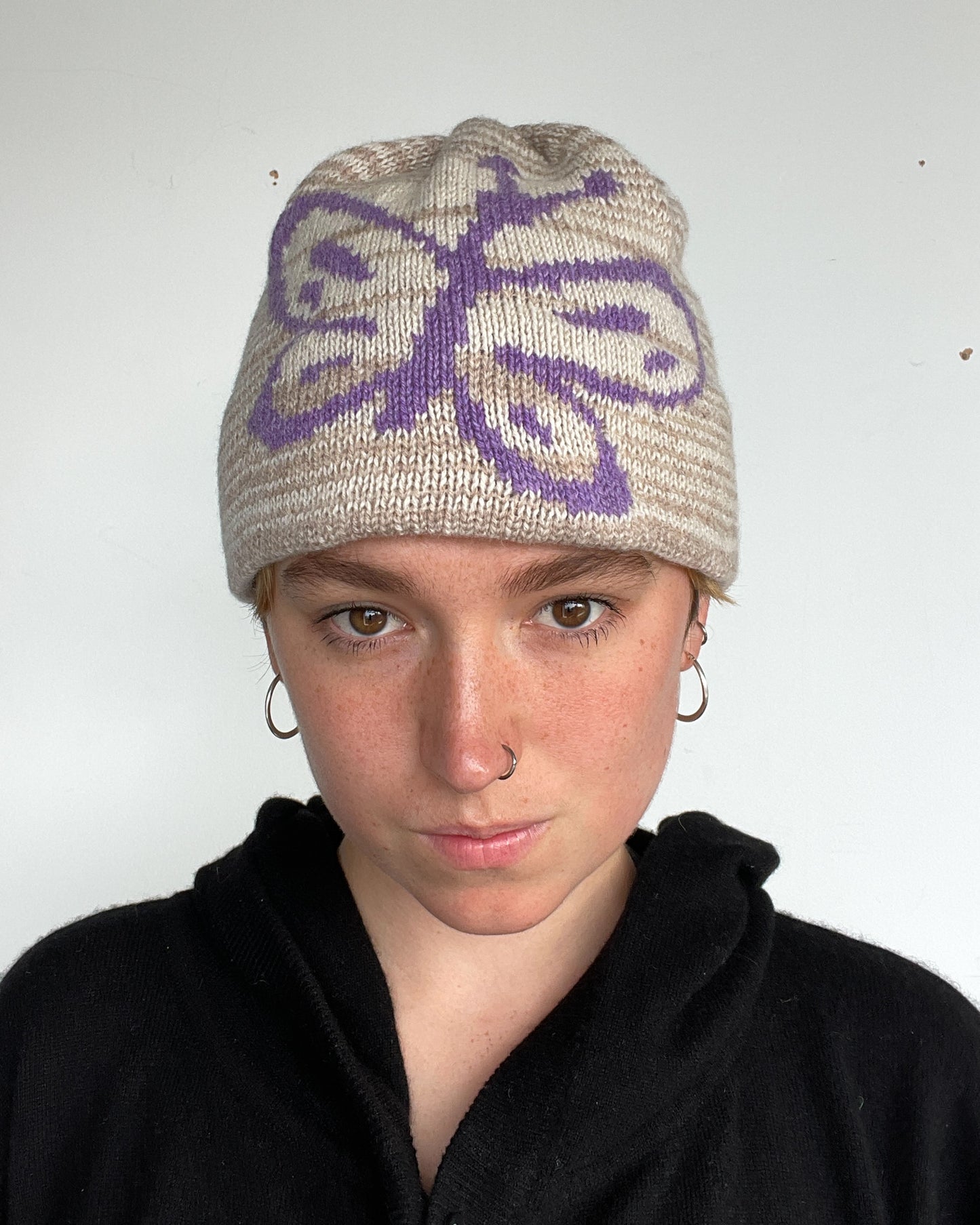 Butterfly Beanie - Purple