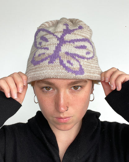 Butterfly Beanie - Purple