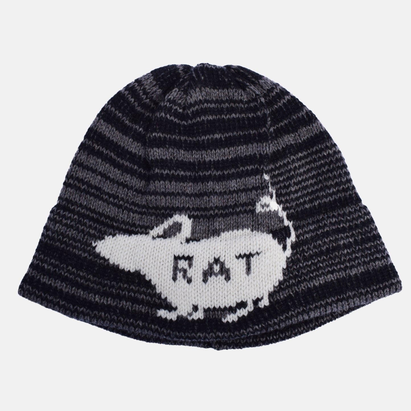 Rat Beanie - Grey + Black