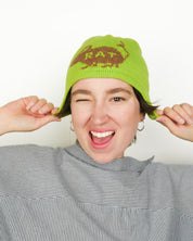 Rat Ear Flap Beanie - Green
