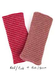 Mismatching Red & Pink / Pink & Brown Wrist Warmers