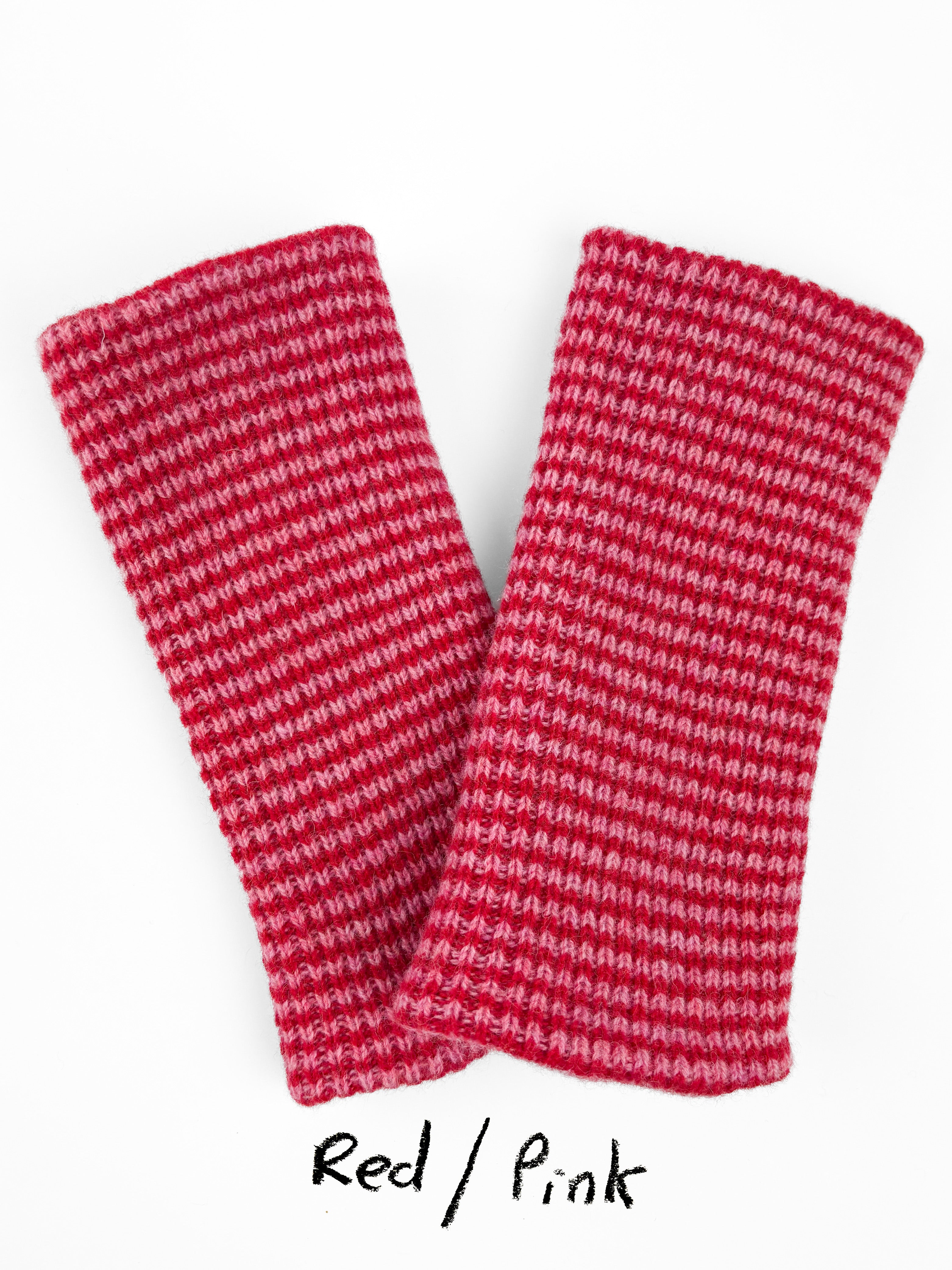 Matching Red & Pink Wrist Warmers