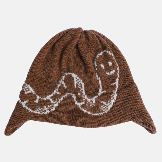 Worm Ear Flap Beanie - Solid