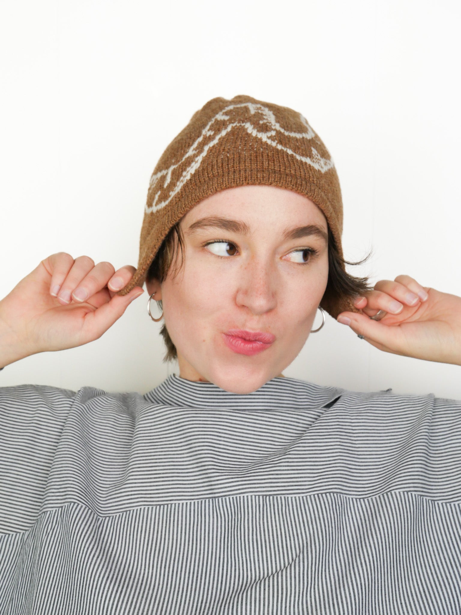 Worm Ear Flap Beanie - Solid