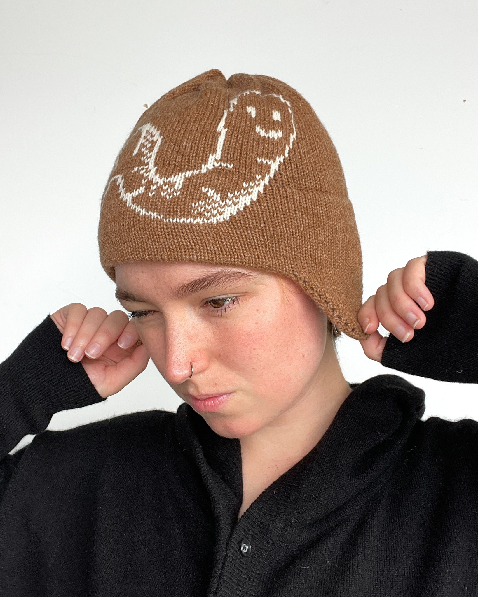 Worm Ear Flap Beanie - Solid